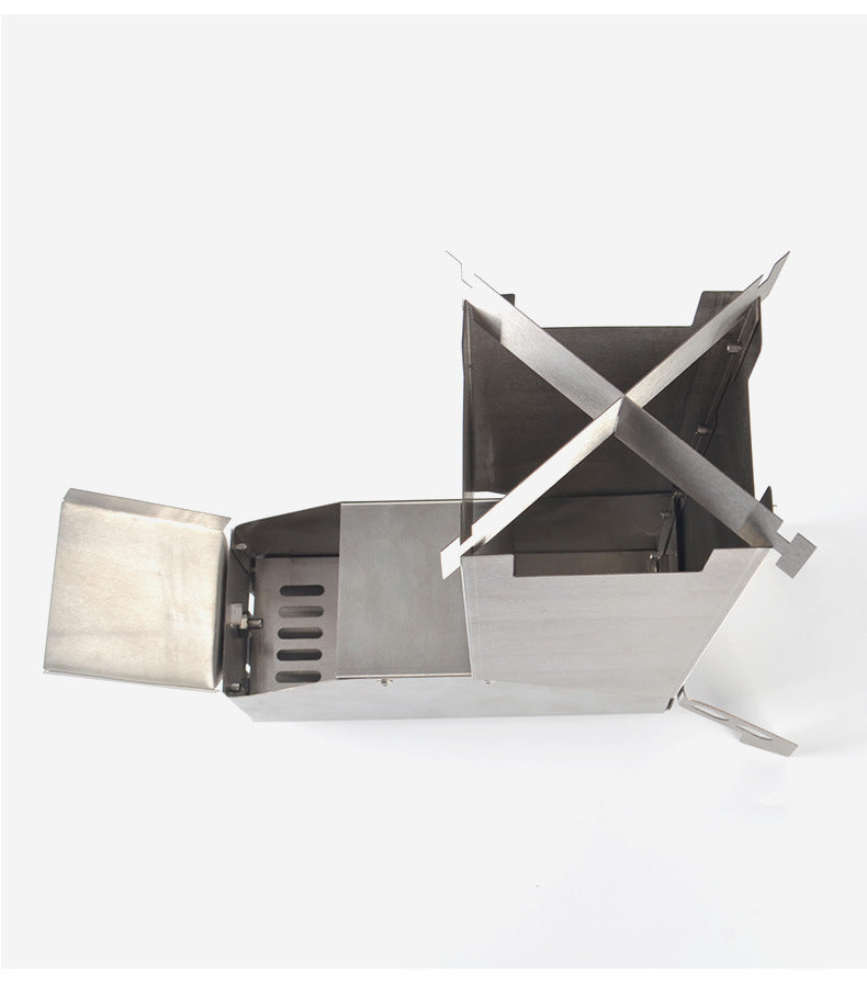 Stainless Steel Folding BBQ Grill for Camping and Firewood