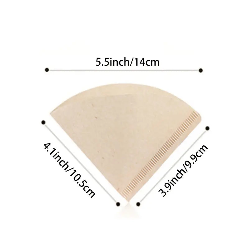 100pcs Disposable Natural Paper Coffee Filters