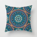 Mandala Print Peach Velvet Pillow Cover for Living Room