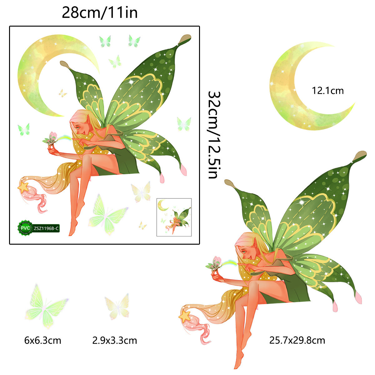 Luminous Flower Fairy Mermaid Butterfly Wall Sticker