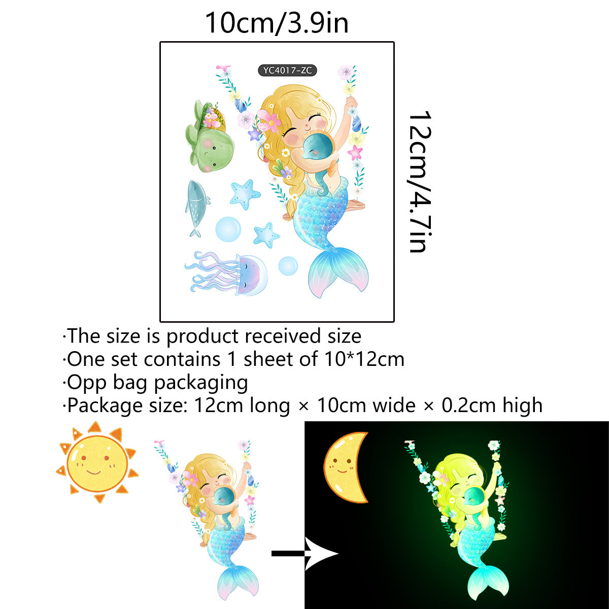 Luminous Flower Fairy Mermaid Butterfly Wall Sticker