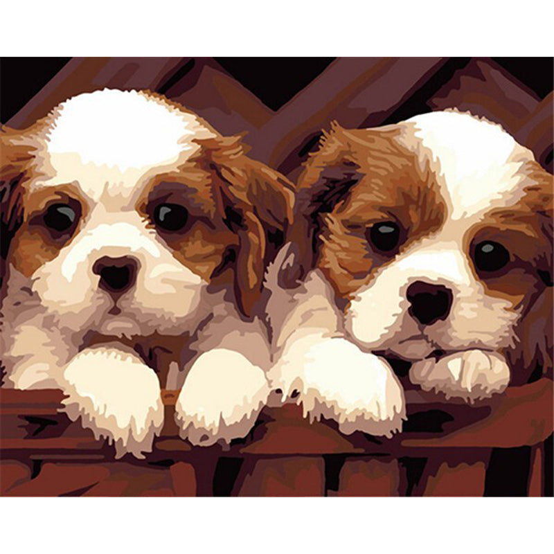 Two Puppies Oil Painting Decorative Artwork